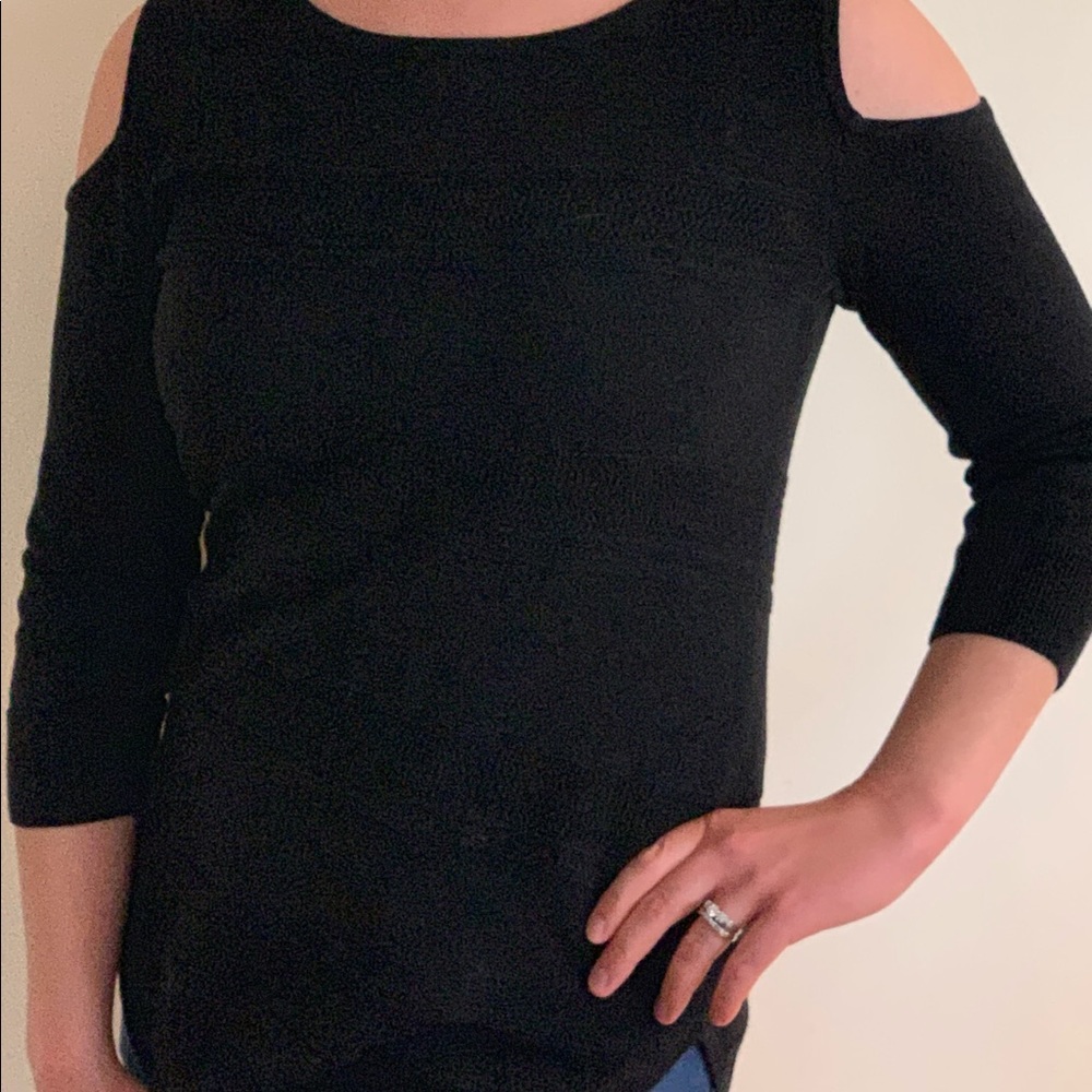 The limited NWT Cold shoulder black knit sweater - Picture 5 of 6